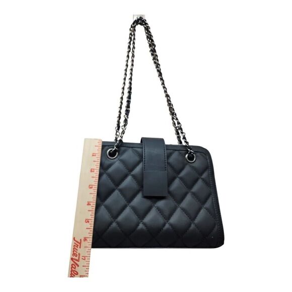 Quilted Medium Leather Shoulder Purse And Crossbody Handbag with‎ Chain Strap - Picture 7 of 13